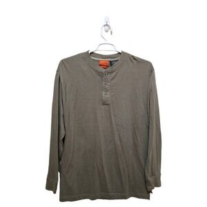 Jeep Long Sleeve Teflon HT Henley Shirt In Olive Green Sz L